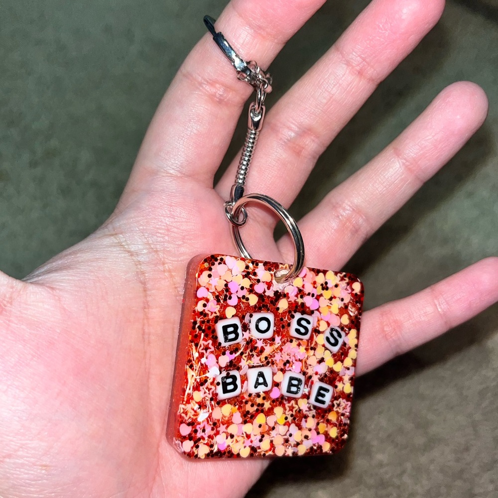 Boss Babe Resin Keychain
